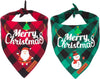 2 Pack Dog Bandana Christmas Classic Plaid Pet Scarf Triangle Bibs Kerchief Merry Christmas Santa Snowman Print Pet Bandana for Medium Large Dogs Pets (Christmas-1, Large)