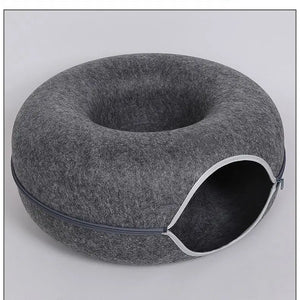 Donut Cat Bed Interactive Tunnel Pet Felt Indoor Toys Cats House Kitten Training Toy Cat Kennel Pets Supplies