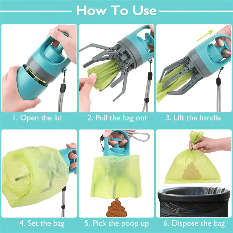 Easyscoop Buddy Portable Dog Poop Scooper with Built-In Bag Dispenser